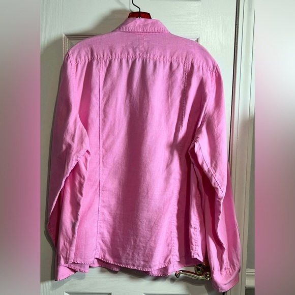 America Living Women’s XL Long Sleeve Pink Button Up 100% Linen Blouse - Picture 7 of 7
